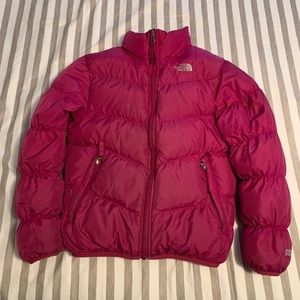 Girls North Face puffer coat - doubled sided!